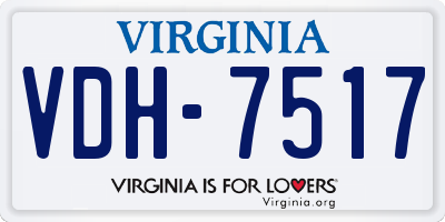VA license plate VDH7517