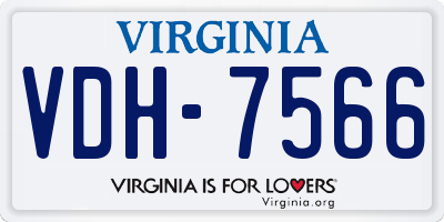 VA license plate VDH7566