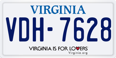 VA license plate VDH7628