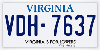 VA license plate VDH7637