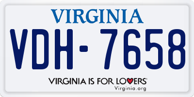 VA license plate VDH7658