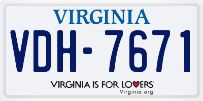 VA license plate VDH7671