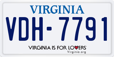 VA license plate VDH7791