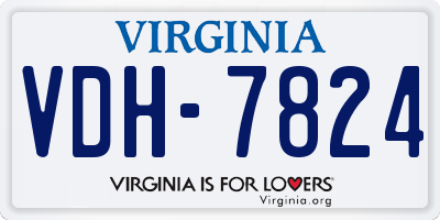 VA license plate VDH7824