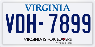 VA license plate VDH7899