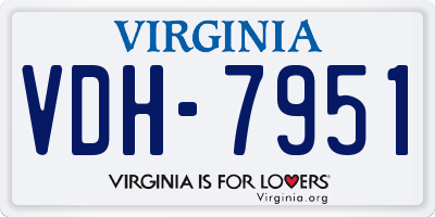 VA license plate VDH7951