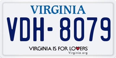 VA license plate VDH8079