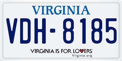 VA license plate VDH8185