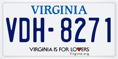 VA license plate VDH8271