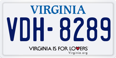 VA license plate VDH8289