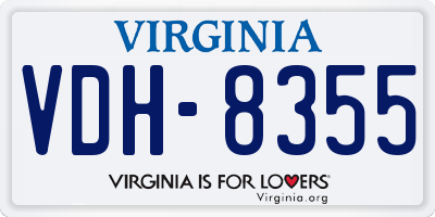 VA license plate VDH8355