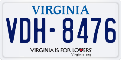 VA license plate VDH8476