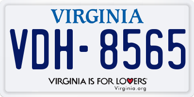 VA license plate VDH8565