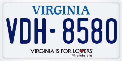 VA license plate VDH8580