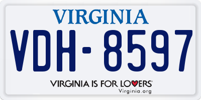 VA license plate VDH8597