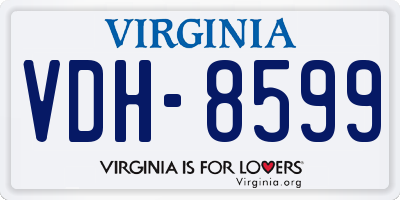 VA license plate VDH8599