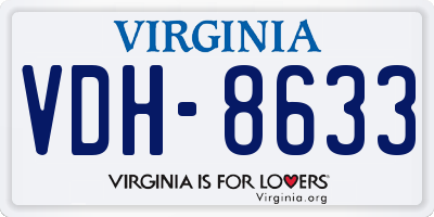 VA license plate VDH8633