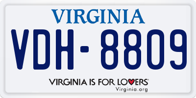 VA license plate VDH8809