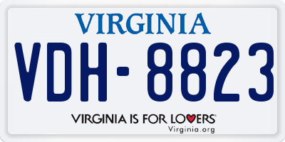 VA license plate VDH8823