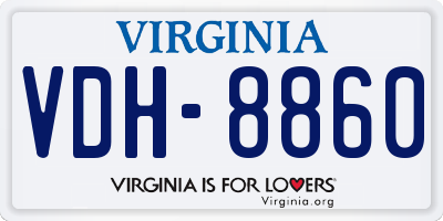 VA license plate VDH8860