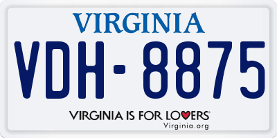 VA license plate VDH8875
