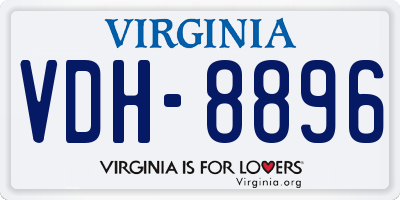 VA license plate VDH8896