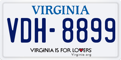 VA license plate VDH8899