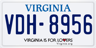 VA license plate VDH8956