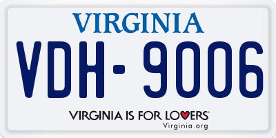 VA license plate VDH9006