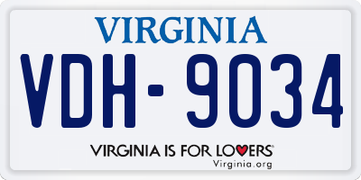 VA license plate VDH9034