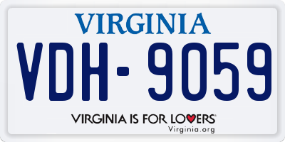 VA license plate VDH9059