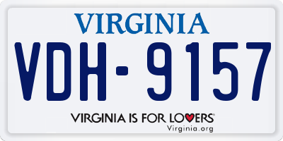 VA license plate VDH9157