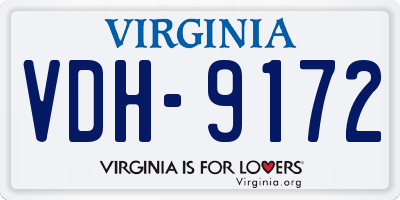 VA license plate VDH9172