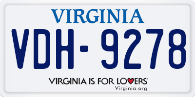 VA license plate VDH9278