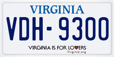 VA license plate VDH9300