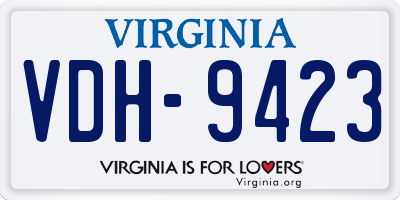 VA license plate VDH9423