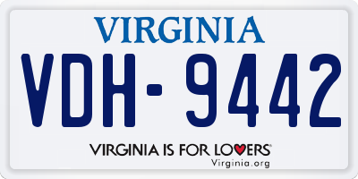 VA license plate VDH9442