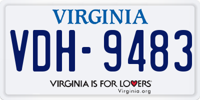 VA license plate VDH9483