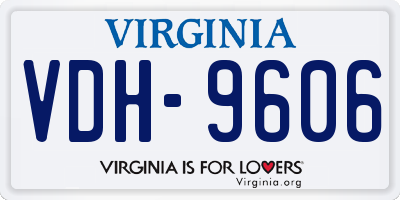 VA license plate VDH9606