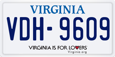 VA license plate VDH9609