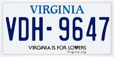 VA license plate VDH9647