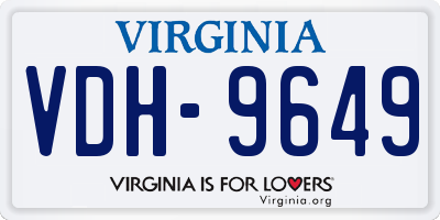 VA license plate VDH9649