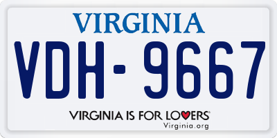 VA license plate VDH9667