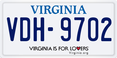 VA license plate VDH9702