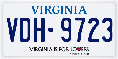 VA license plate VDH9723
