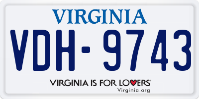 VA license plate VDH9743
