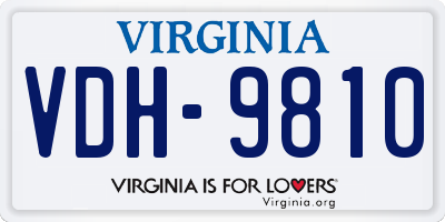 VA license plate VDH9810