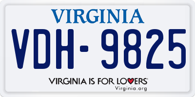 VA license plate VDH9825