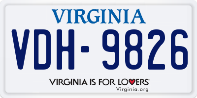 VA license plate VDH9826