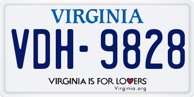 VA license plate VDH9828